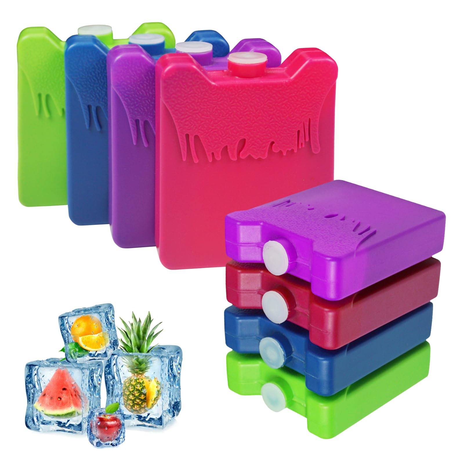World-Bio Ice Packs For Lunch Box Kids, Reusable Small Ice Packs For Kids Insulated Lunch Bag, Bento Box, Freezer Blocks For Coo