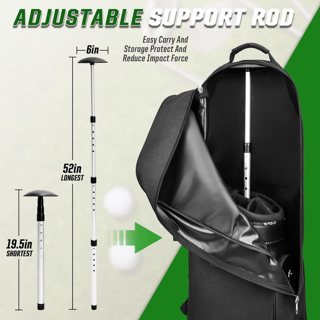 Darekuku Soft-Sided Golf Travel Bag For Airlines With Detachable Shoulder Straps, Foldable Golf Club Cover Travel Case With Whee