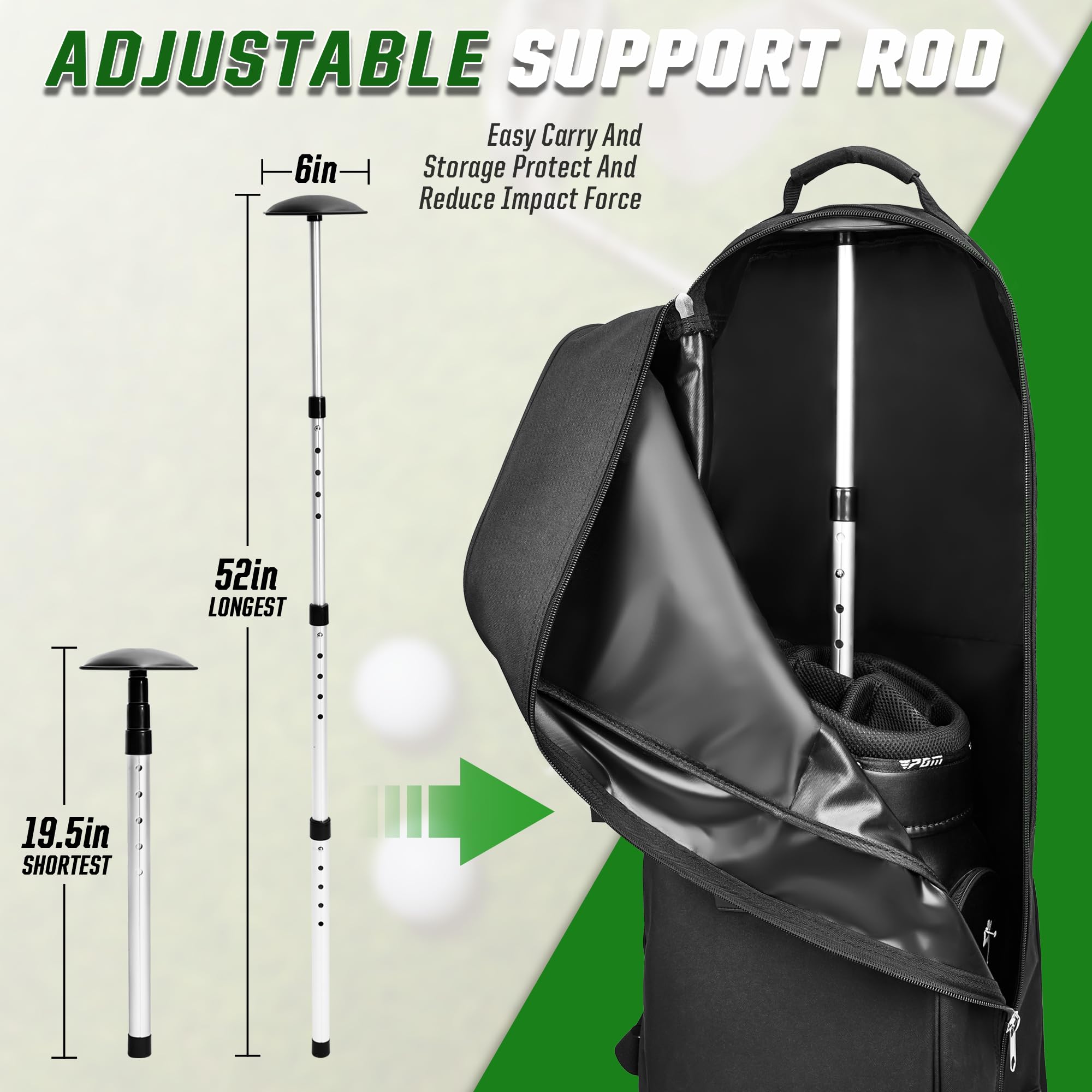 Darekuku Soft-Sided Golf Travel Bag For Airlines With Detachable Shoulder Straps, Foldable Golf Club Cover Travel Case With Whee