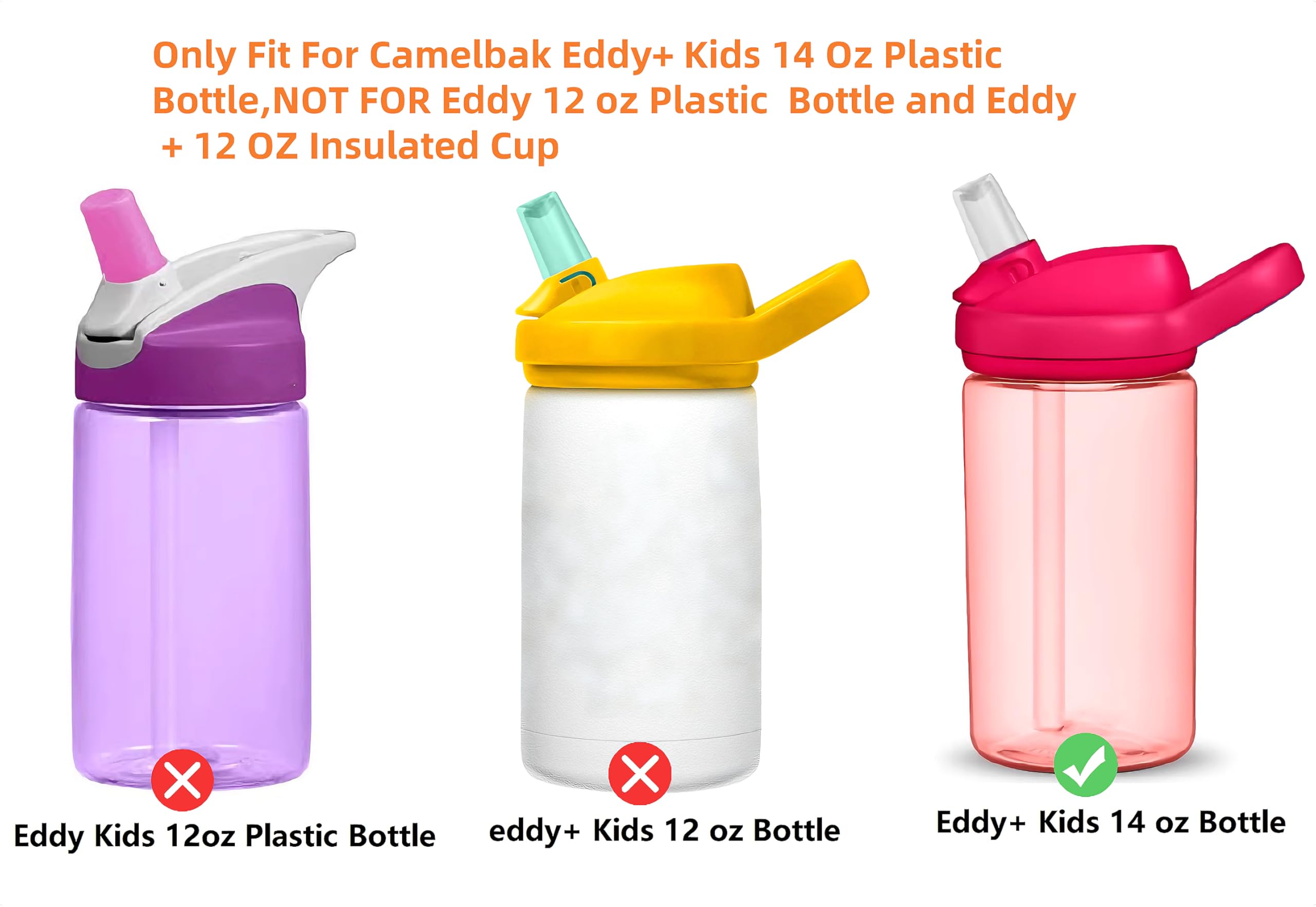 Straws Replacement For Camelbak Eddy+14 Oz Kids Water Bottle,Camelbak Eddy+ Straw Replacements,Accessories Set Include 4 Bpa-Fre