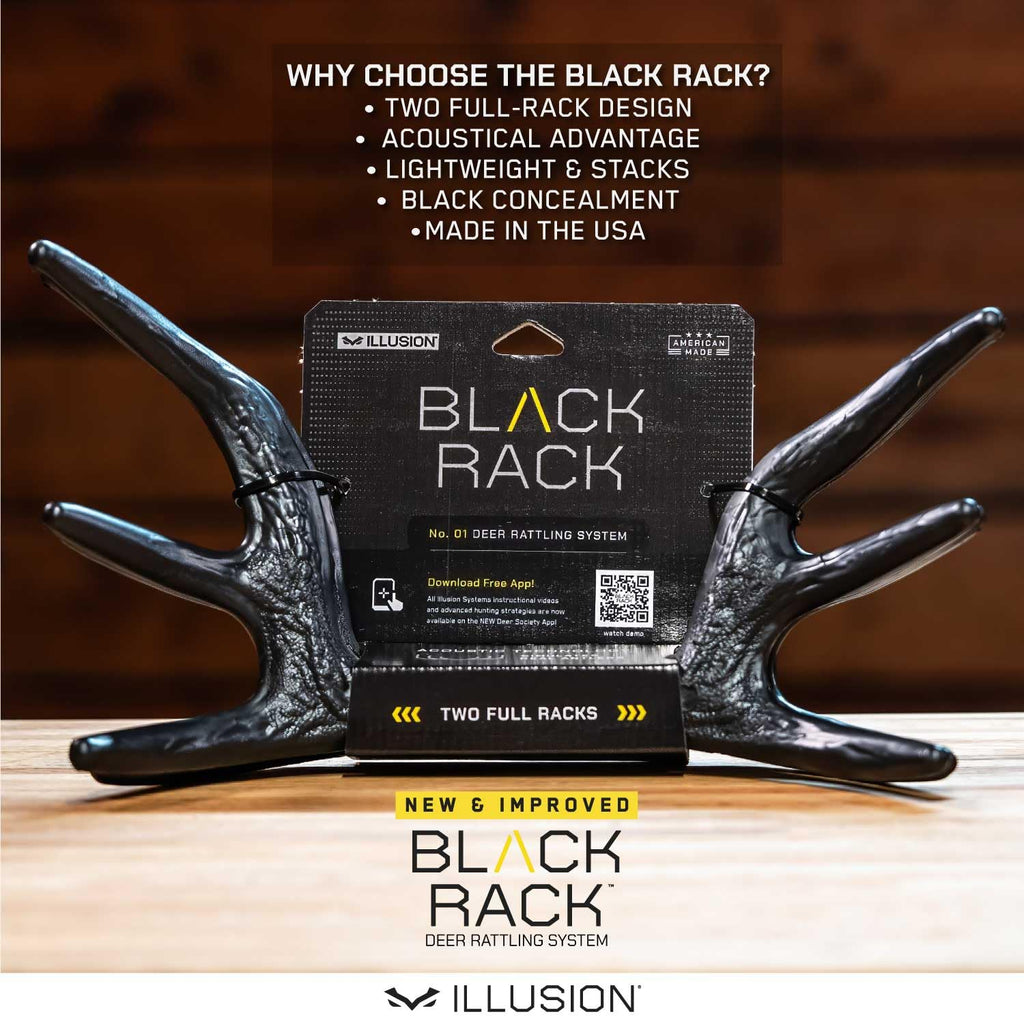 Black Rack Rattling System By Illusion | Rattling Antlers | Rattling Horns | Deer Call | Bone-Core Technology