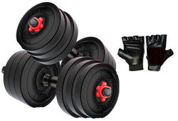 Simran Sports Dumbbell Set, 8Kg Adjustable Dumbbell Set With 1 Pair Of Adjustable Dumbbell Rods, Pvc Dumbbell Plates & 1 Pair Gy