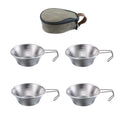 Campingmoon 4Pcs Set Stainless Steel Camping Sierra Cup 310Ml With Storage Case S220-4P+B