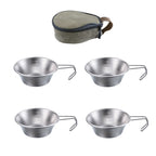 Campingmoon 4Pcs Set Stainless Steel Camping Sierra Cup 310Ml With Storage Case S220-4P+B