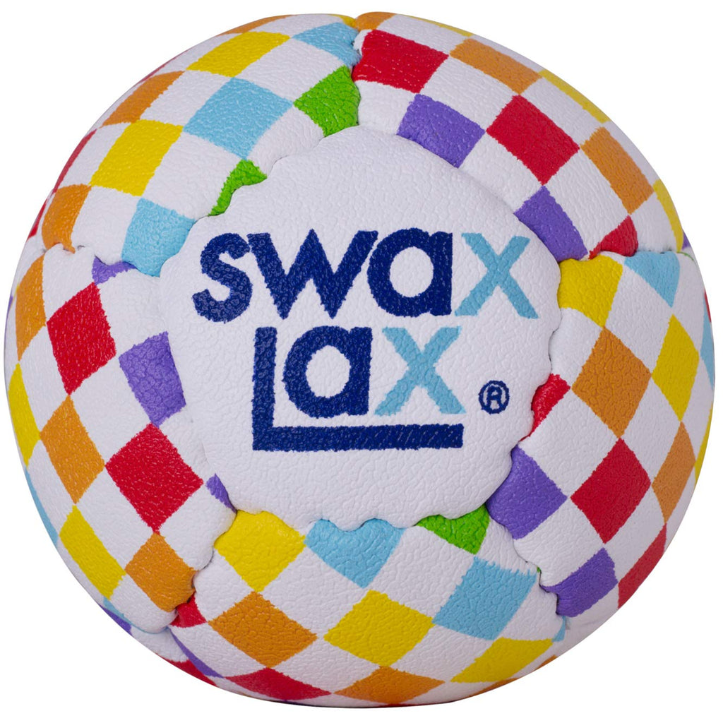 Swax Lax Lacrosse Training Ball - Indoor Outdoor Practice Less Bounce & Rebounds (1 Rainbow)