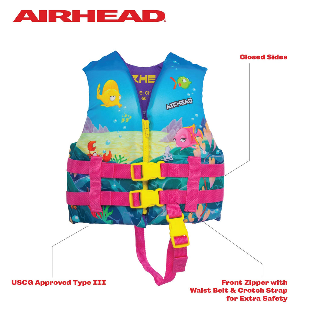 Airhead Treasure Infant And Child Life Vest, Uscg Approved Infant 15-30Lbs, Child 30-50Lbs