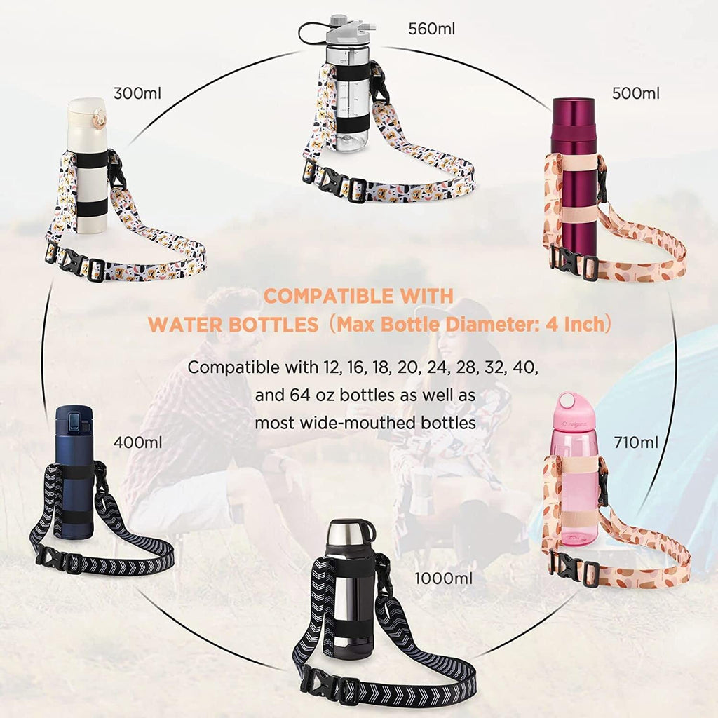 Easyacc Water Bottle Handle Shoulder Strap, For 12Oz - 64 Oz Hydro Flask Wide Mouth Water Bottles And Universal Water Bottles, W