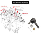Ball Joint Kit,Set Of (3) Tie Rod End With Grease Fitting Fits For Club Car Ds Golf Carts (1976-2008)