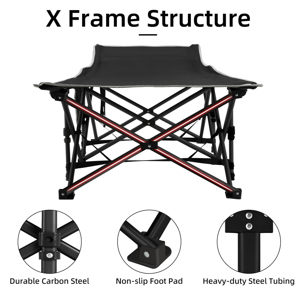 Fragess Portable Camping Cot, Sleeping Cots For Adults, 28 Extra Wide Heavy Duty Folding Cot Max Load 600Lbs With Thick Mattress