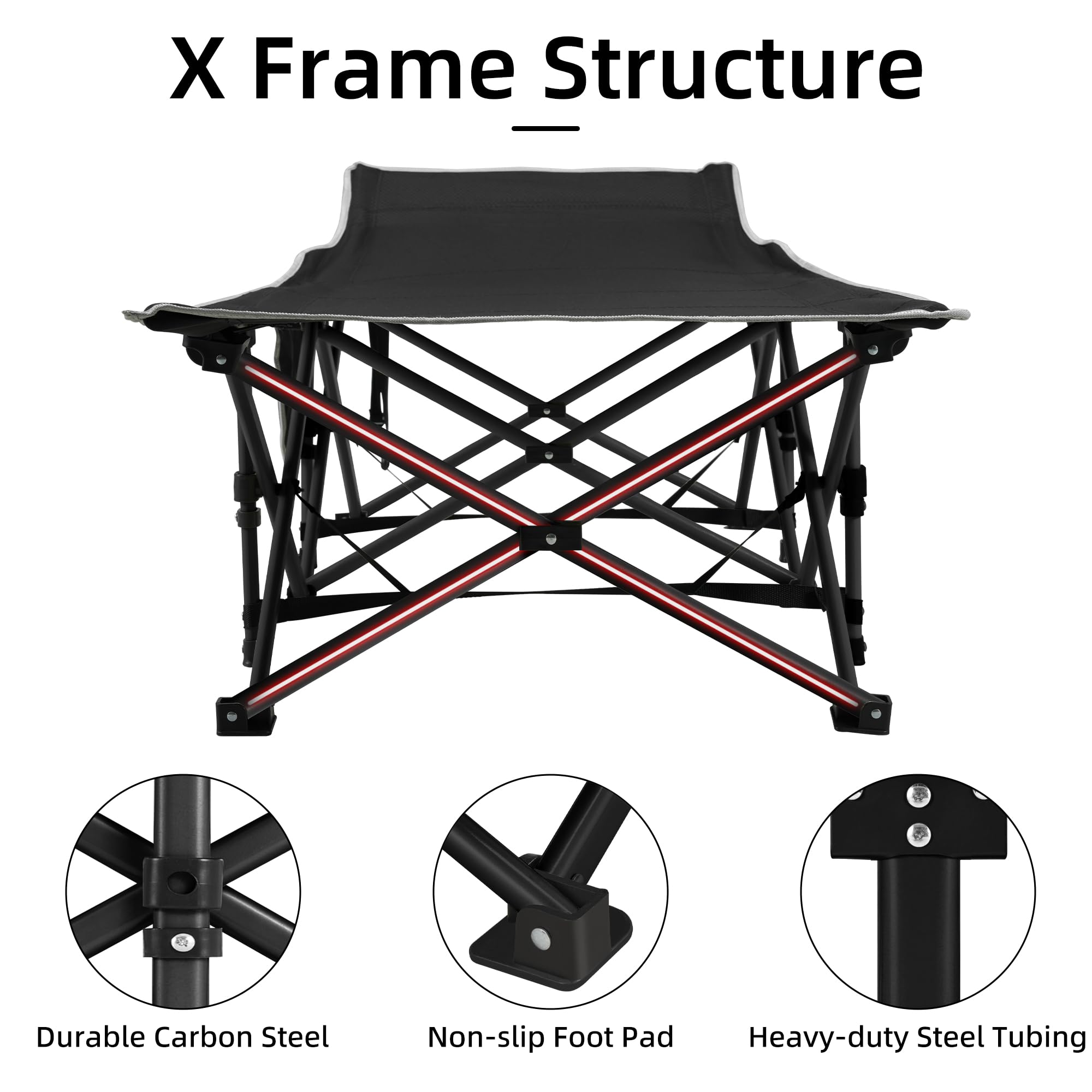 Fragess Portable Camping Cot, Sleeping Cots For Adults, 28 Extra Wide Heavy Duty Folding Cot Max Load 600Lbs With Thick Mattress