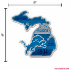 Rico Industries Nfl Football Detroit Lions State Shape Shape Cut Pennant - Home And Living Room D  Cor - Soft Felt Ez To Hang