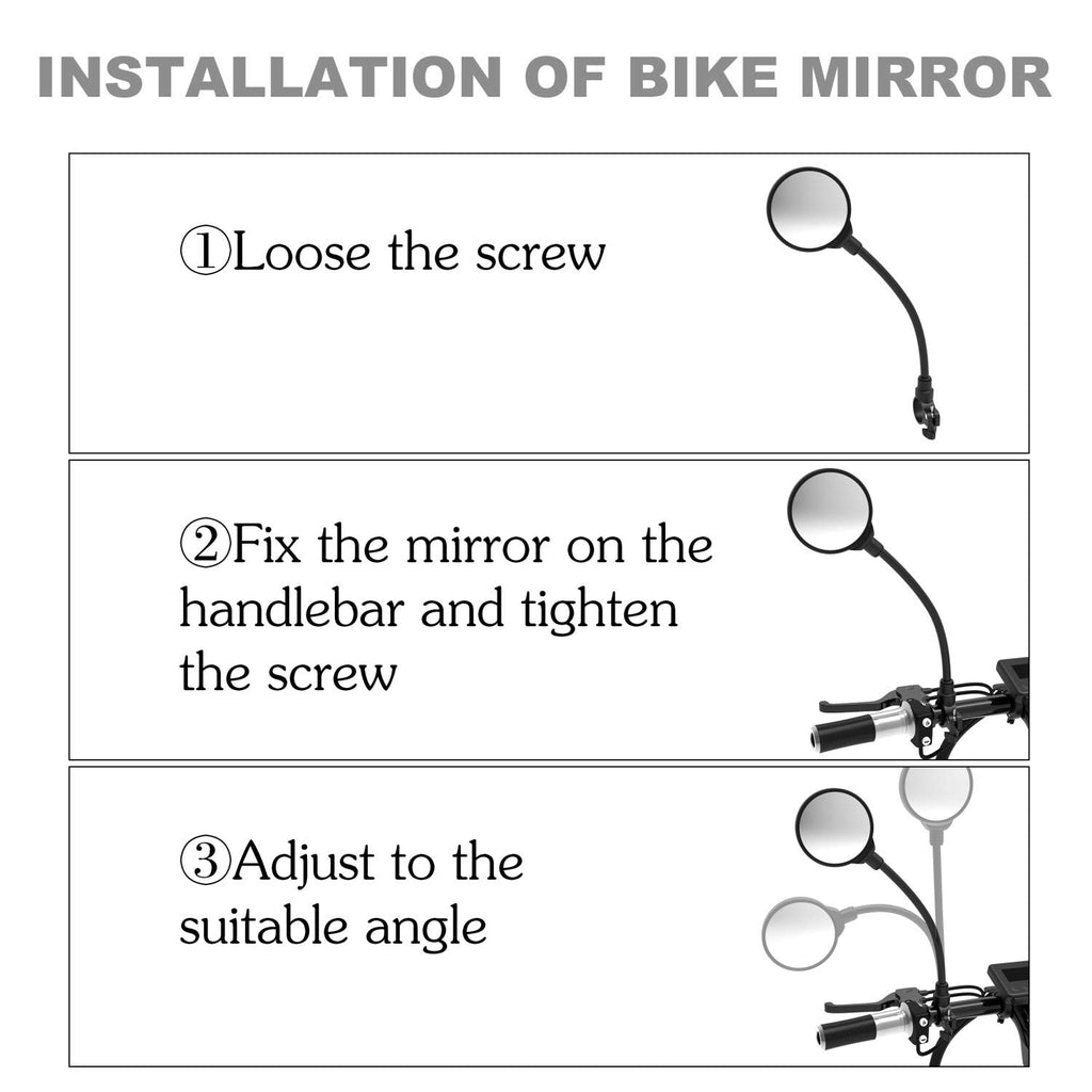 Royor Bike Mirrors For Handlebars Rearview Mirror - Bicycle Mirrors For Handlebars, 360 Adjustable Rotatable Bicycle Mirror For