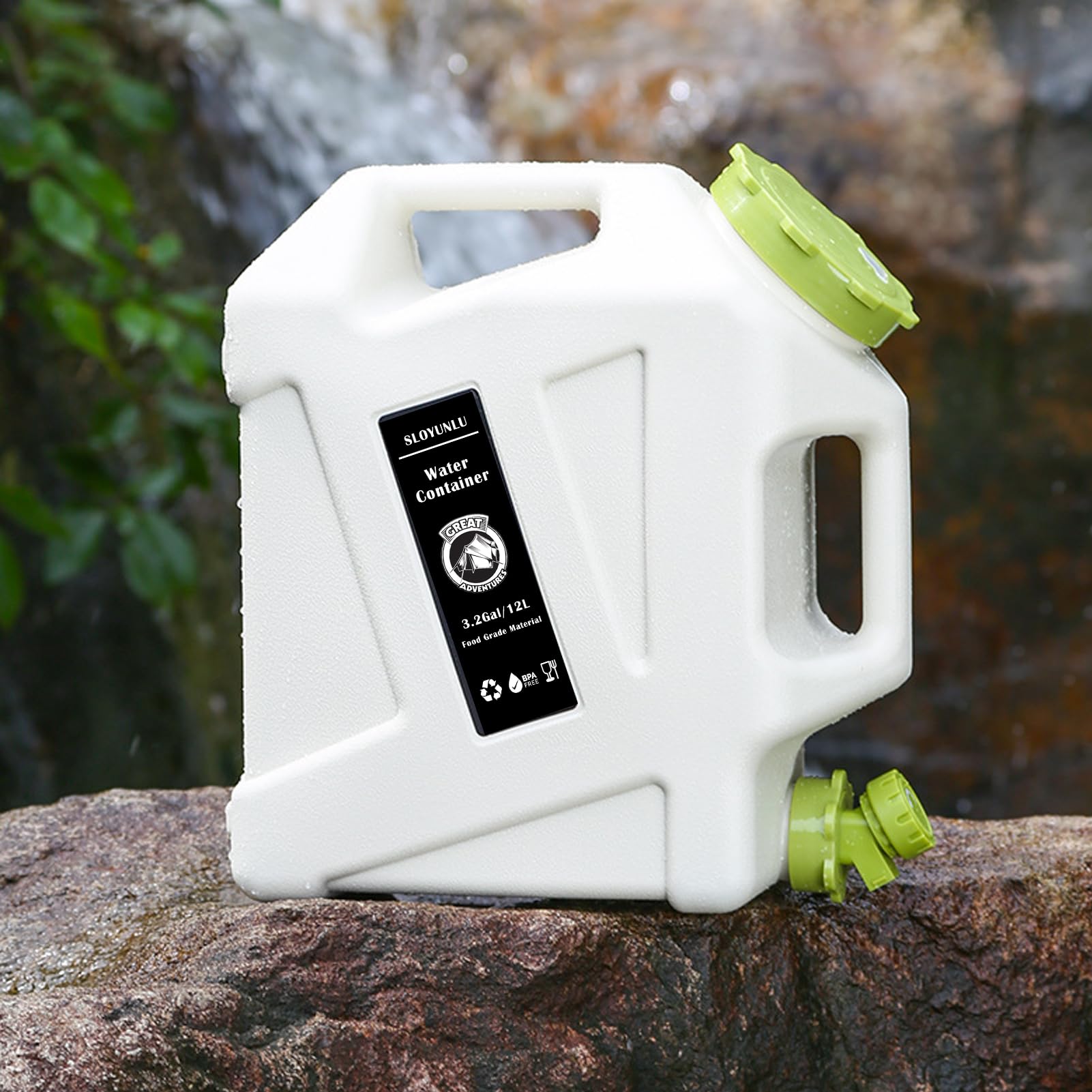 Sloyunlu 3.2 Gallon Water Jug With Spigot, Bpa Free Leak-Proof Camping Water Container, Portable Emergency Water Storage For Out