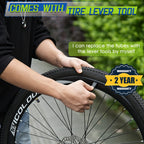 24'' Bicycle Tubes Fit 1.75/1.95/2.125, 4 Pack Bike Interior Tube - Schrader Valve With 2 Tire Levers, Professional Bike Inner T