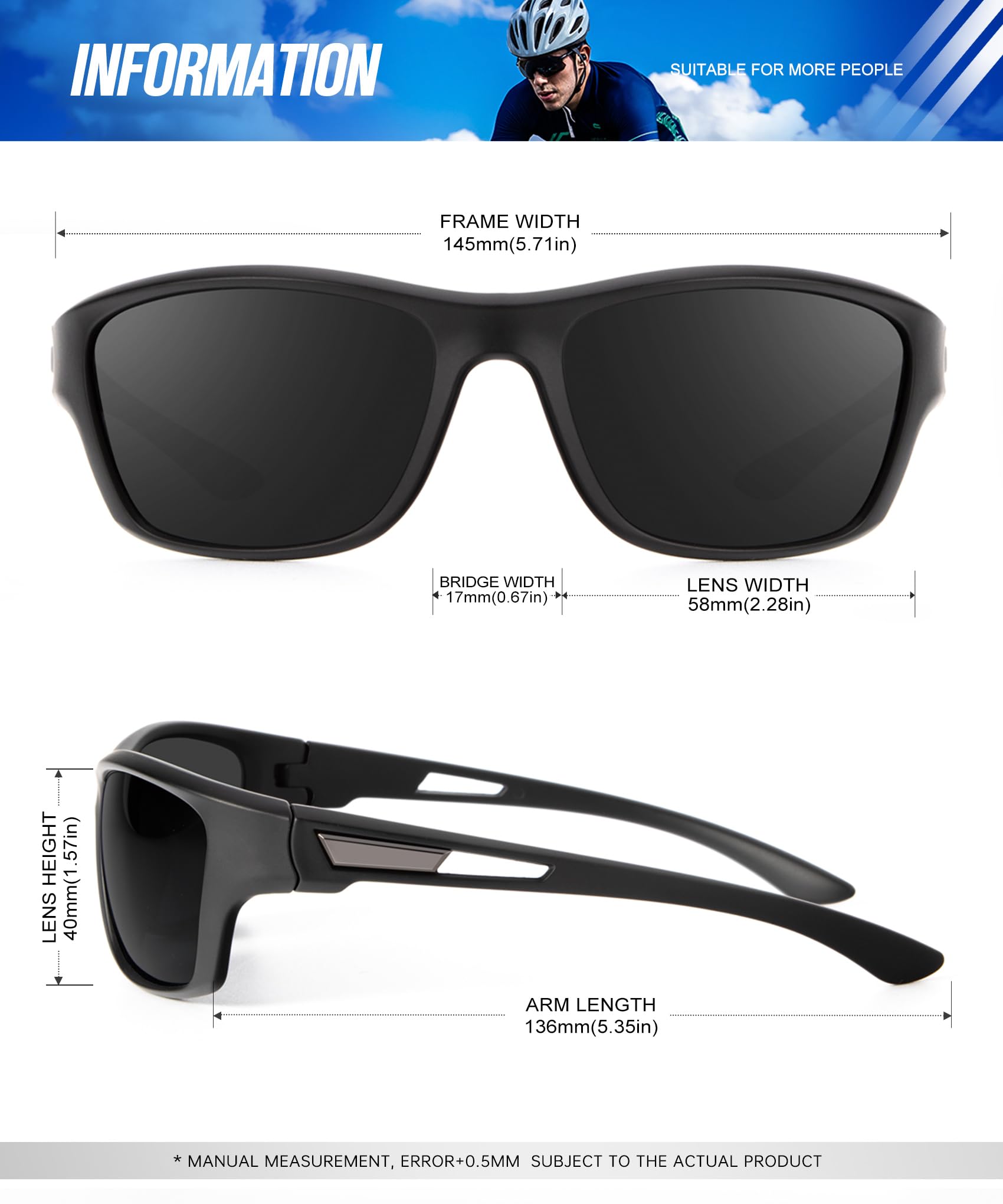 Kaliyadi Mens-Sunglasses Polarized Sunglasses Men: Sports Men'S Sun Glasses With Uv400 Protection For Driving Cycling Fishing