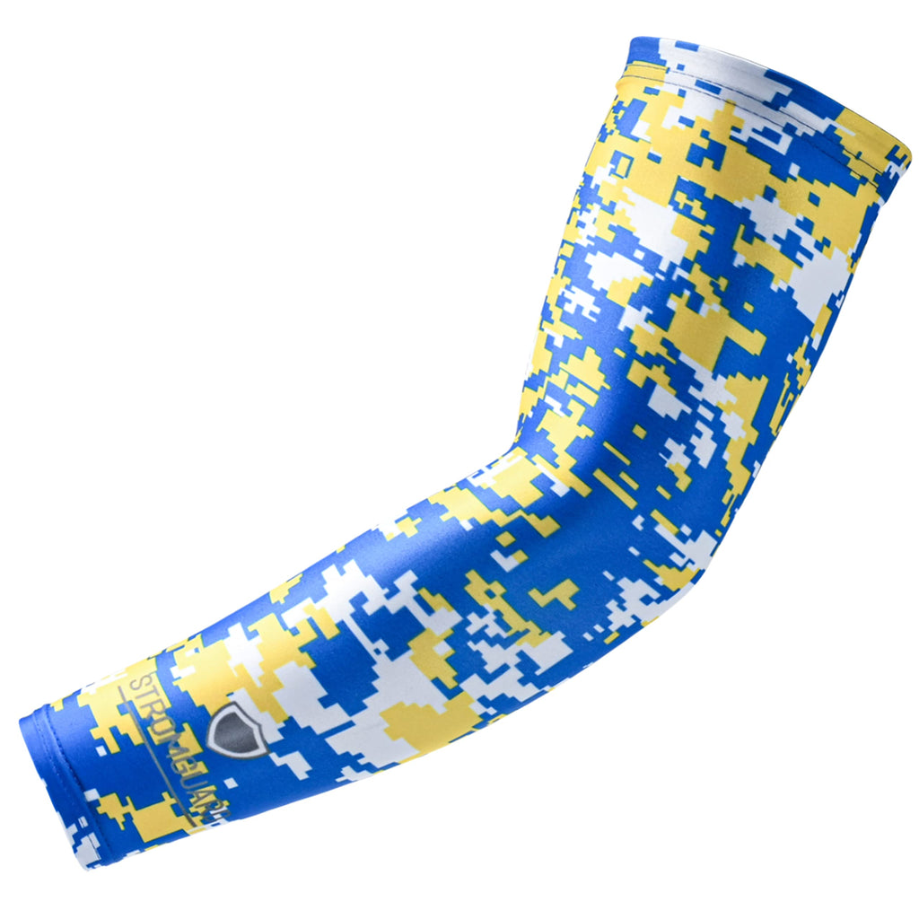 Stromguard Compression Sports Arm Sleeve Digital Camo Baseball Football Basketball - (One Arm Sleeve) (Youth Large, #20 - Royal 