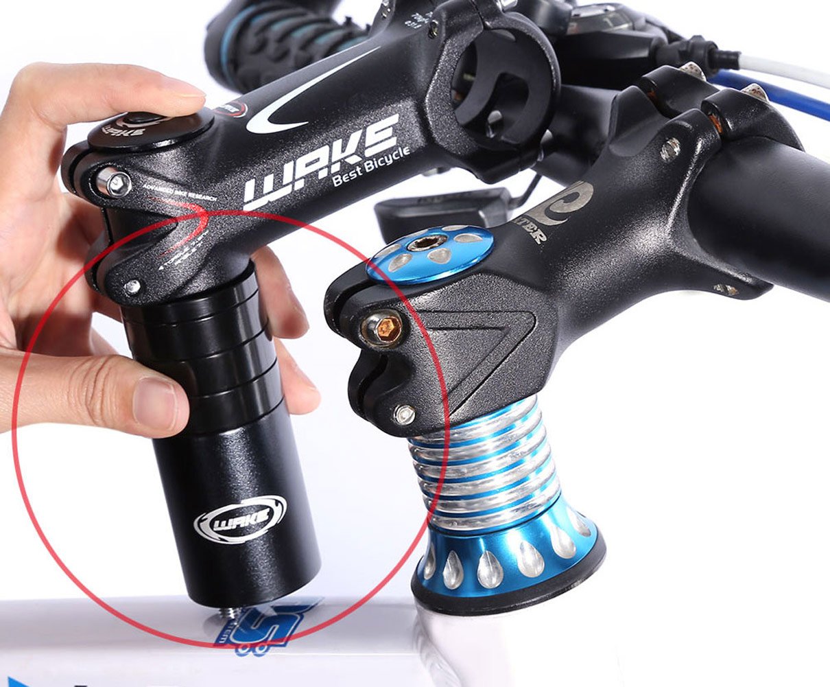 Bike Stem Riser Wake Bike Fork Stem Extender Bicycle Handlebar Raiser Head Up Adapter Suitable For Mountain Bike, Road Bike, Mtb