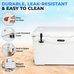 Serenelife 50 Quart Portable Cooler Box - Lightweight Heavy-Duty Travel Ice Cooler With 2-Way Handles, Drain - 5 Days Ice Retent