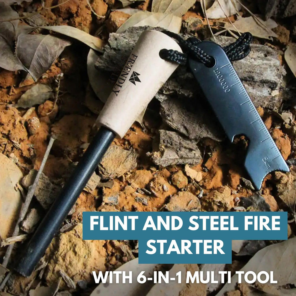 The Friendly Swede Ferro Rods, Fire Starter Survival Tool, Firestarter, Flint Steel, Flint And Steel Fire Starter Kit & Bottle O