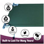 Kemp Usa Green Multipurpose Aluminum Camping & Military Portable Folding Cot, Extremely Lightweight & Durable