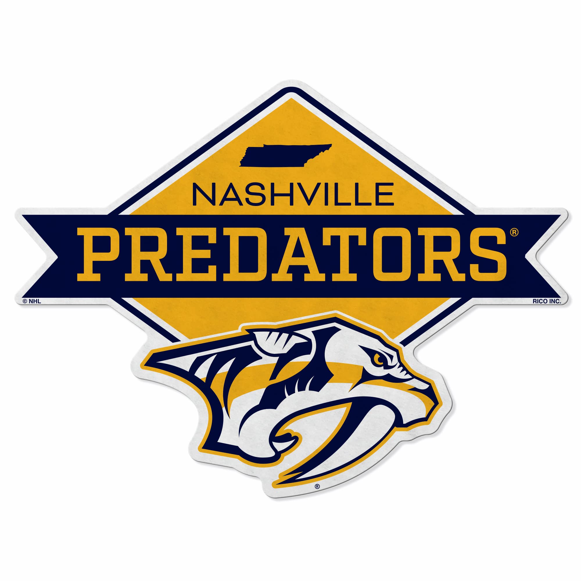 Rico Industries Nhl Nashville Predators Diamond Shape Cut Pennant - Home And Living Room D  Cor - Soft Felt Ez To Hang