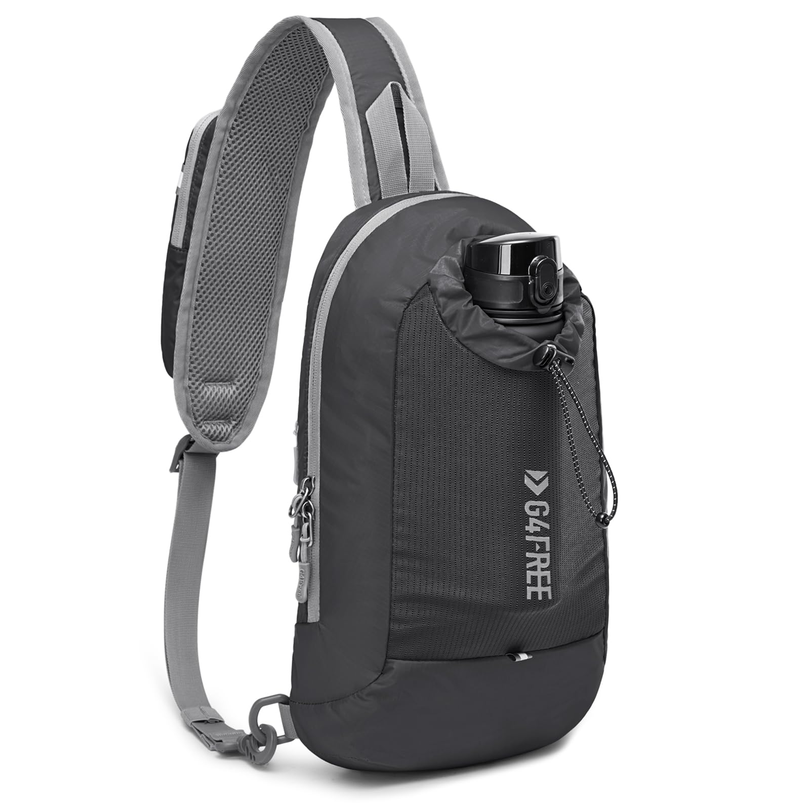 G4Free Sling Bag RFID Blocking Lightweight Crossbody Backpack Chest Shoulder Bag for Travel Sports Running Hiking (Black)