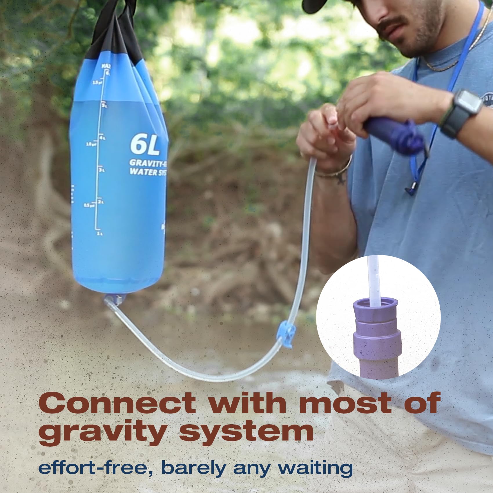 Ws02 Water Filter Straw, Detachable 4-Stage 0.1-Micron Portable Water Filter Camping, 5,000L Water Purifier Survival Gear And Eq