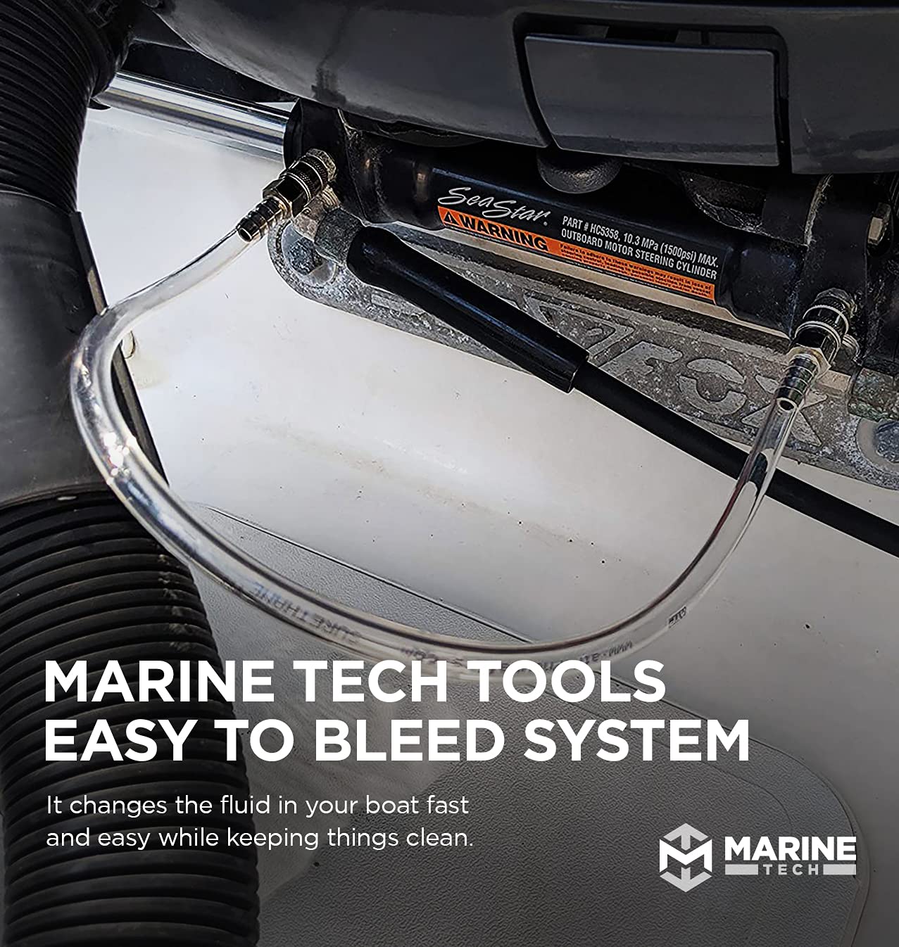 Marine Tech Tools Bleed Tube, Seastar Hydraulic Steering Bleed Kit, Fits Seastar Hydraulic Cylinders, Seastar Hydraulic Steering