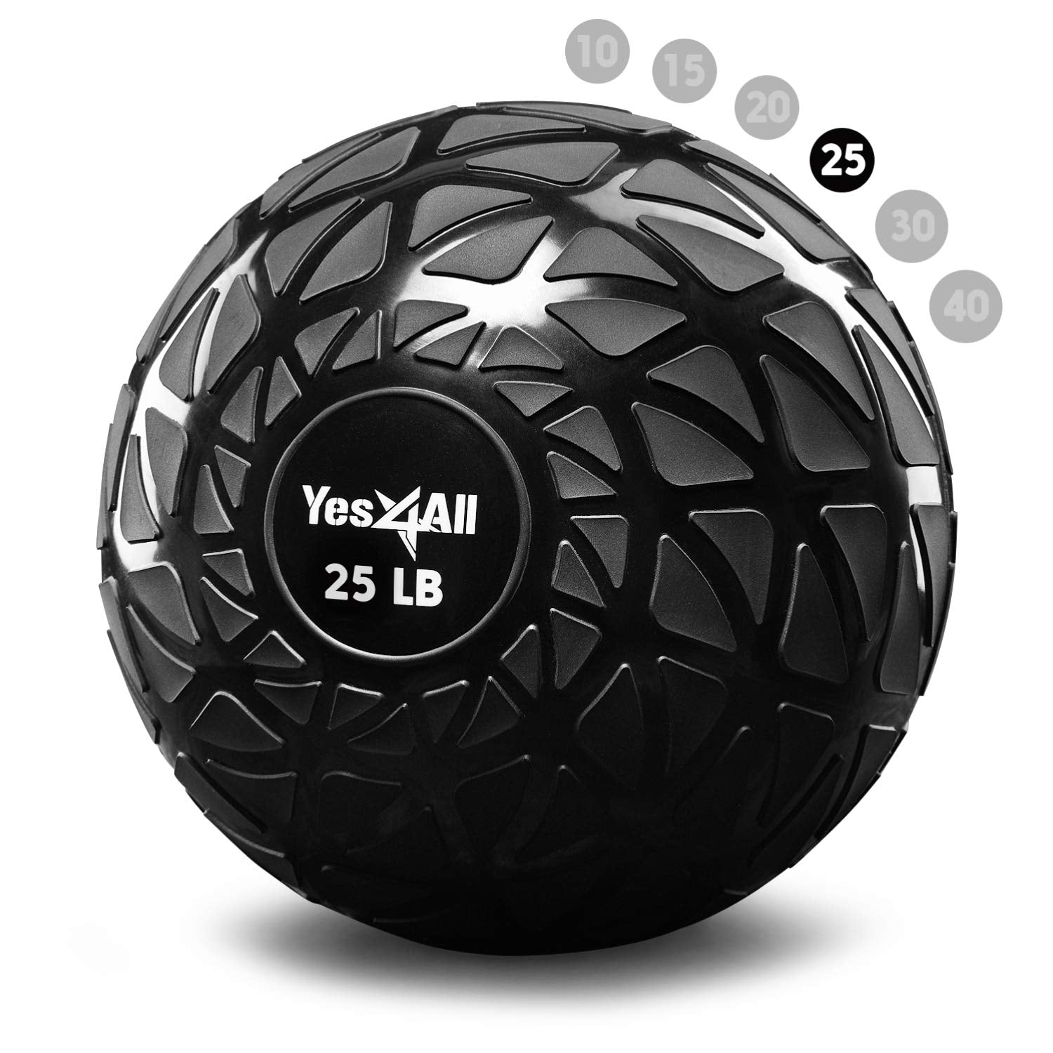 Yes4All Fitness Slam Medicine Ball 25Lbs For Exercise, Strength, Power Workout  Workout Ball  Weighted Ball  Exercise Ball  Dyna