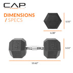 Cap Barbell 40 Lb Pair Coated Hex Dumbbell Weight