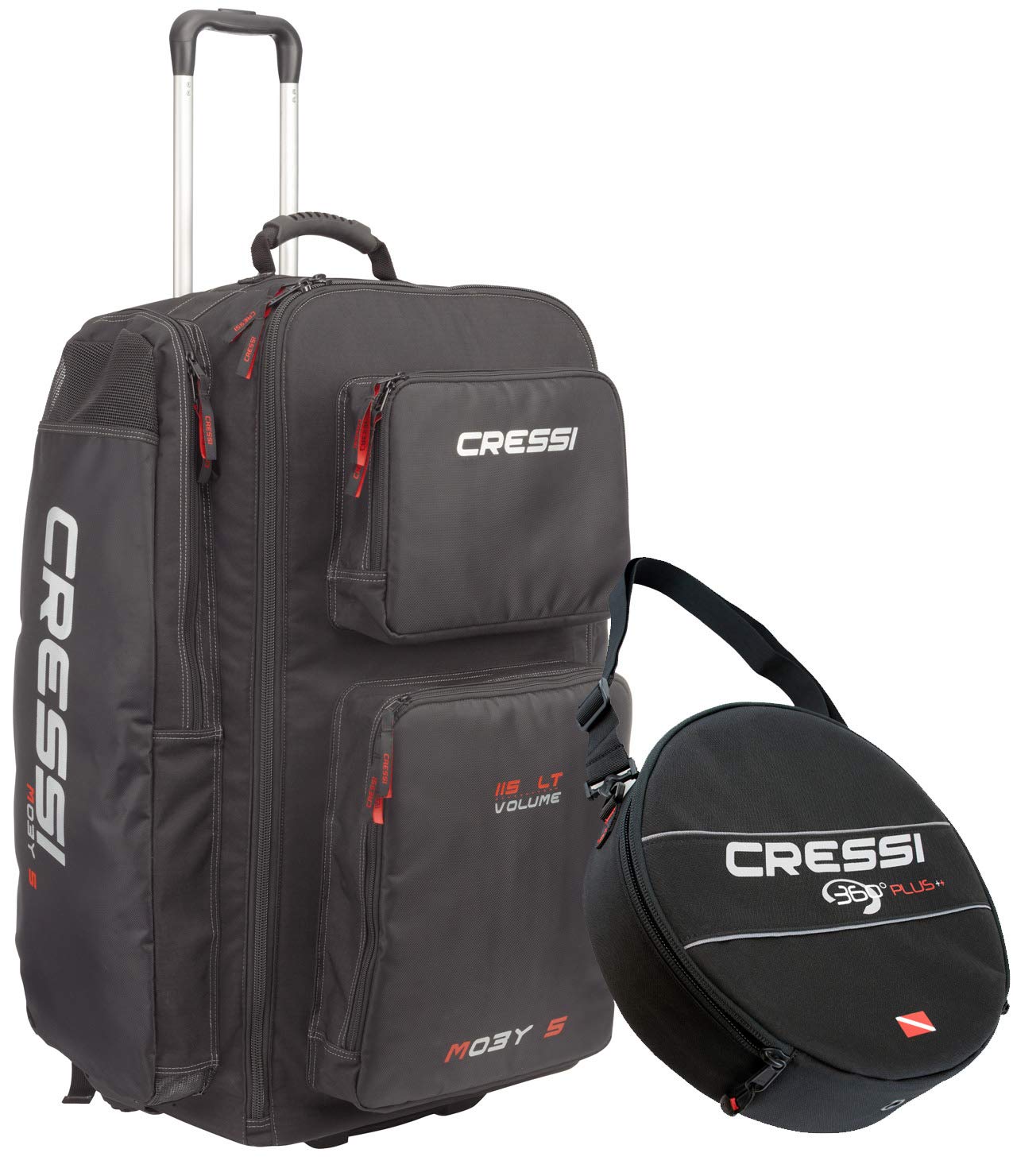Cressi Moby 5 & Regulator Bag, Black/Red