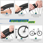 24'' Bicycle Tubes Fit 1.75/1.95/2.125, 4 Pack Bike Interior Tube - Schrader Valve With 2 Tire Levers, Professional Bike Inner T