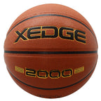 Xedge Basketball Size 5/6/7 Composite Leather Street Basketball Indoor Outdoor Game Ball With Needle,Pump And Carry Bag (Red, Si
