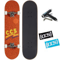 [Ccs] Wavy Times Skateboard Complete Orange 7.00'' - Maple Wood - Professional Grade - Fully Assembled With Skate Tool And Stick