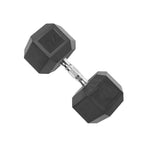 CAP Barbell 70 LB Rubber Coated Hex Dumbbell Hand Weight - Single | Chrome Handle