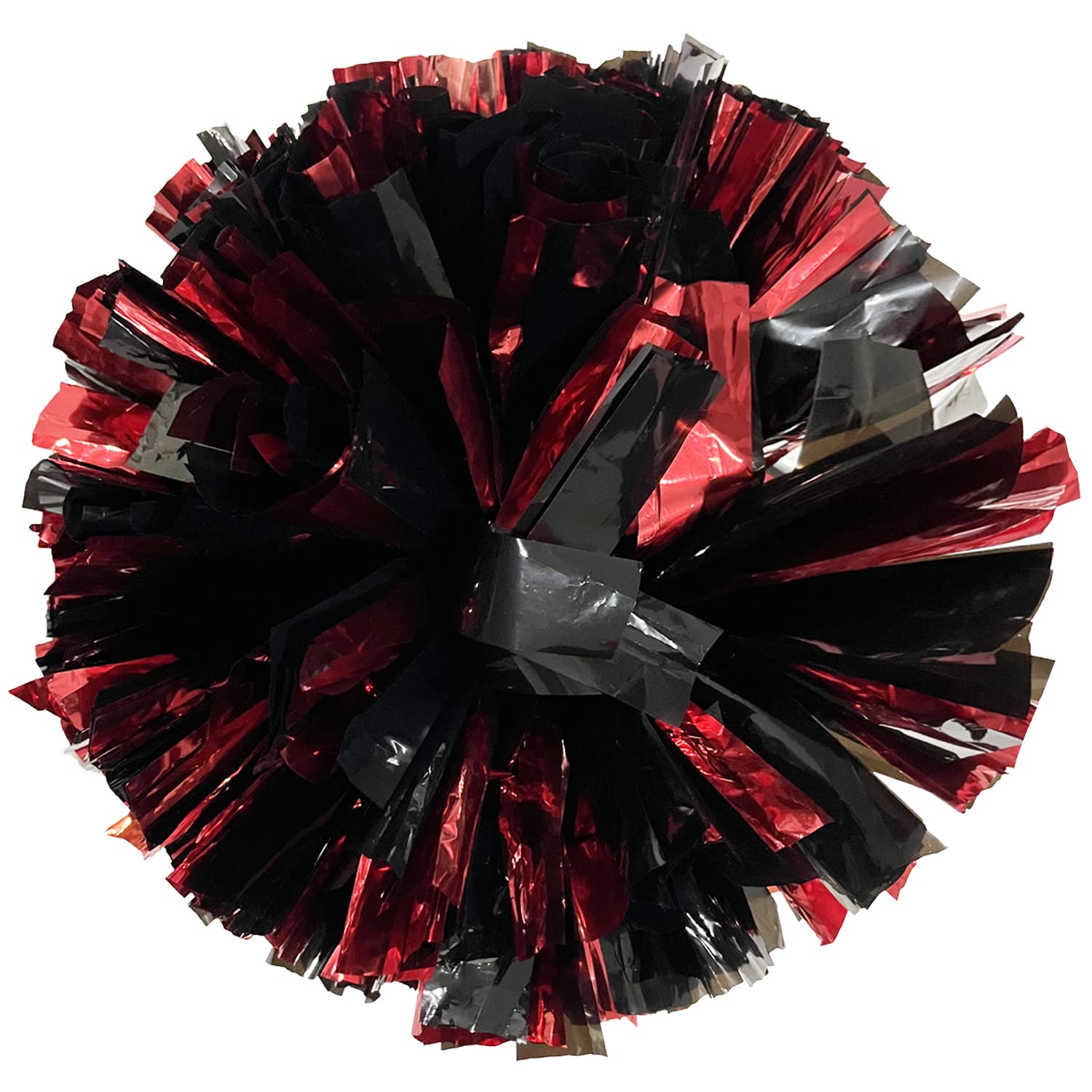 Puzine 2Pack 13'' Cheerleading Pom Poms With New Handle For Team Spirit Sports Dance Cheering Kids Adults 100G (Black And Red)