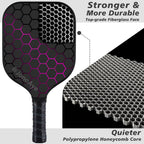 Joncaye Pickle-Ball-Paddle Set Of 2 With Outdoor Indoor Balls, Paddle Bag, Ball Bag | Fiberglass Pickleball Rackets For Adults W