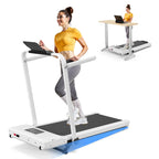 DeerRun Walking Pad Treadmill with Incline and Handle Bar, 4-in-1 Foldable Under Desk Treadmills for Home Small or Office, 300 l