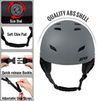 Spix Ski Helmet Snowboard Helmet - Astm Safety Standard Size Adjustable For Adults Youth Men And Women (S, Gray)