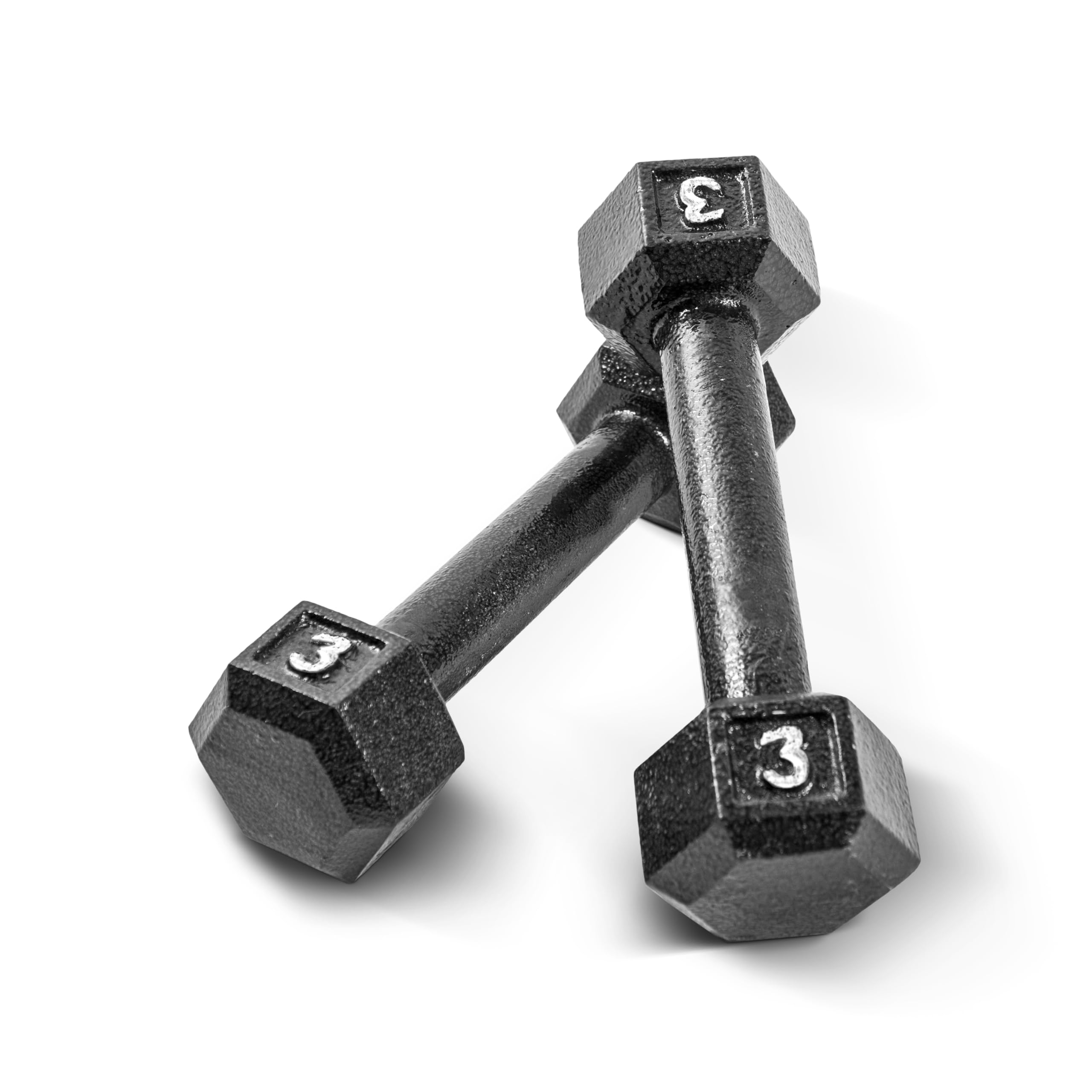 CAP Barbell 50 LB Cast Iron Hex Dumbbell Hand Weight - Pair | Black