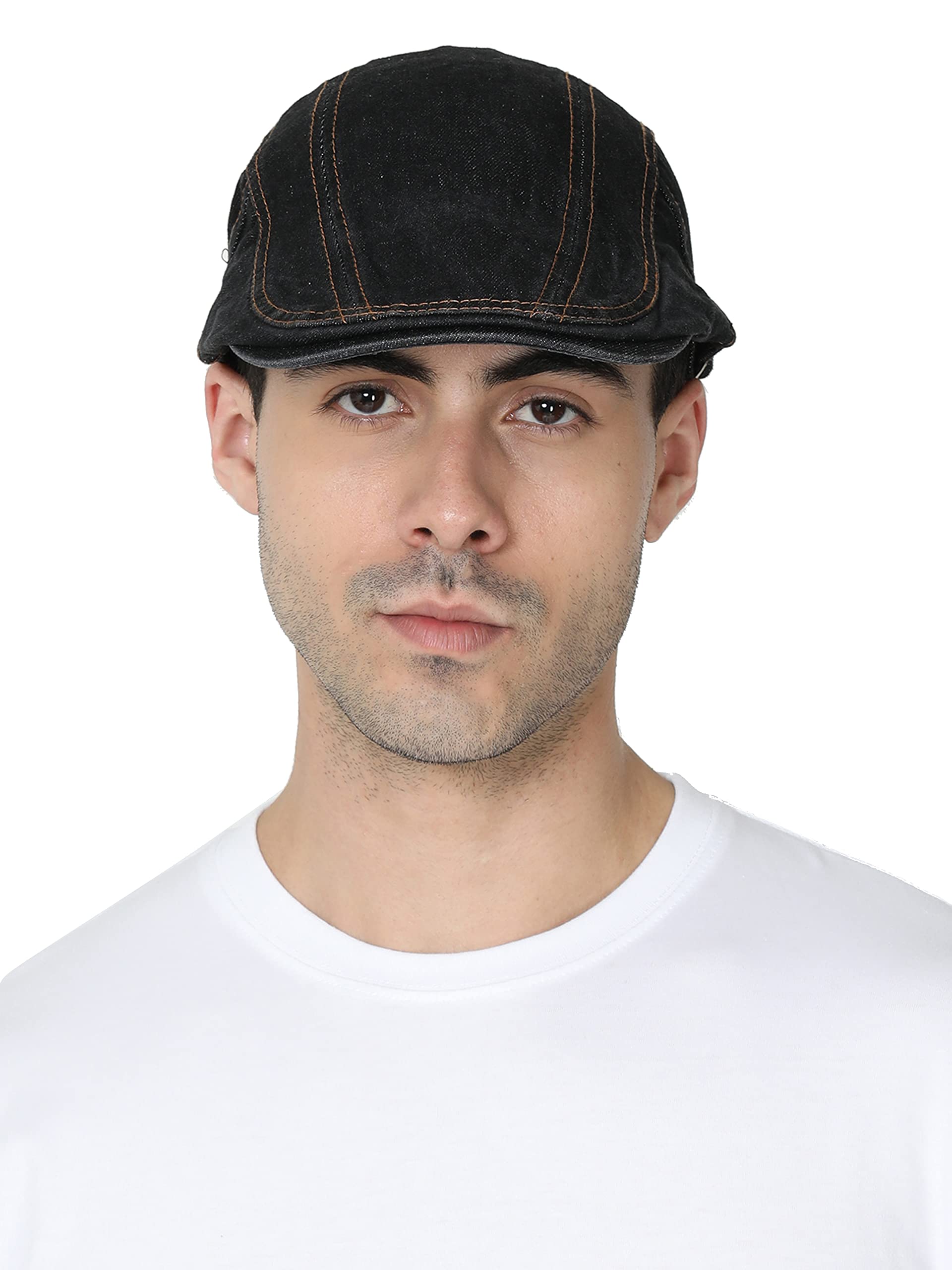 Fabseasons Unisex Washed/Faded Denim/Jeans Cotton Flat Golf Caps/Hats For Men & Women
