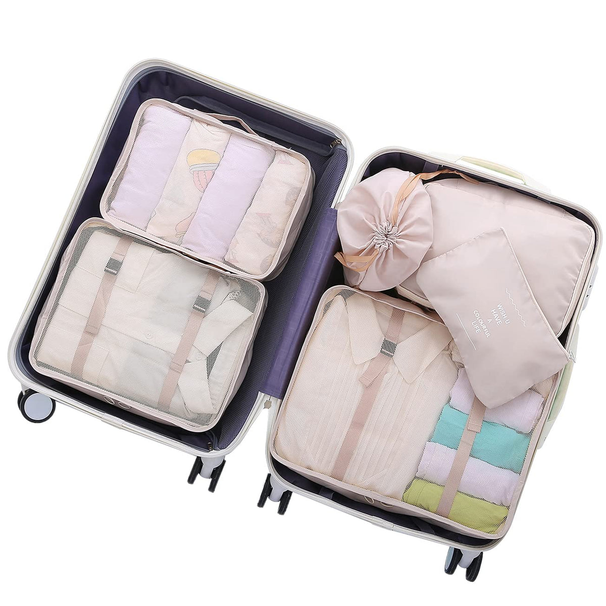 Oee 6 Pcs Luggage Packing Organizers Packing Cubes Set For Travel