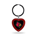 Rico Industries Ncaa Louisville Cardinals Ncaa Rhinestone Heart Colored Keychain, Red, 3-Inches In Length