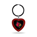 Rico Industries Ncaa Louisville Cardinals Ncaa Rhinestone Heart Colored Keychain, Red, 3-Inches In Length