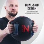 Zelus Medicine Ball With Dual Grip 10/20 Lbs Exercise Ball Weight Ball With Handles Textured Grip Exercise Ball Strength Trainin