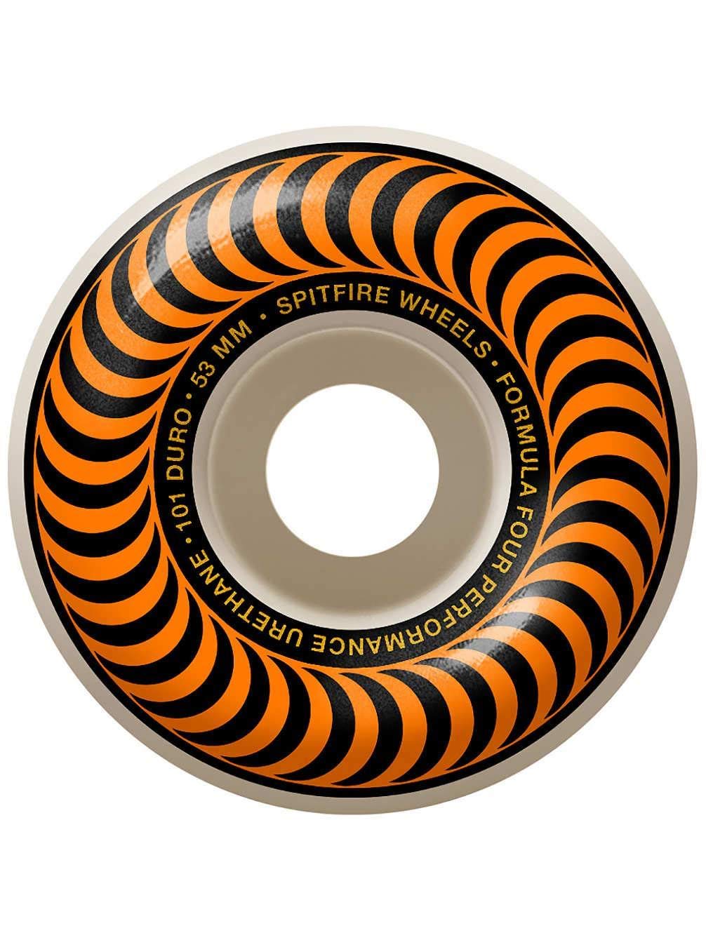Spitfire F4 Classic Swirl 53Mm White/Orange (Set Of 4)