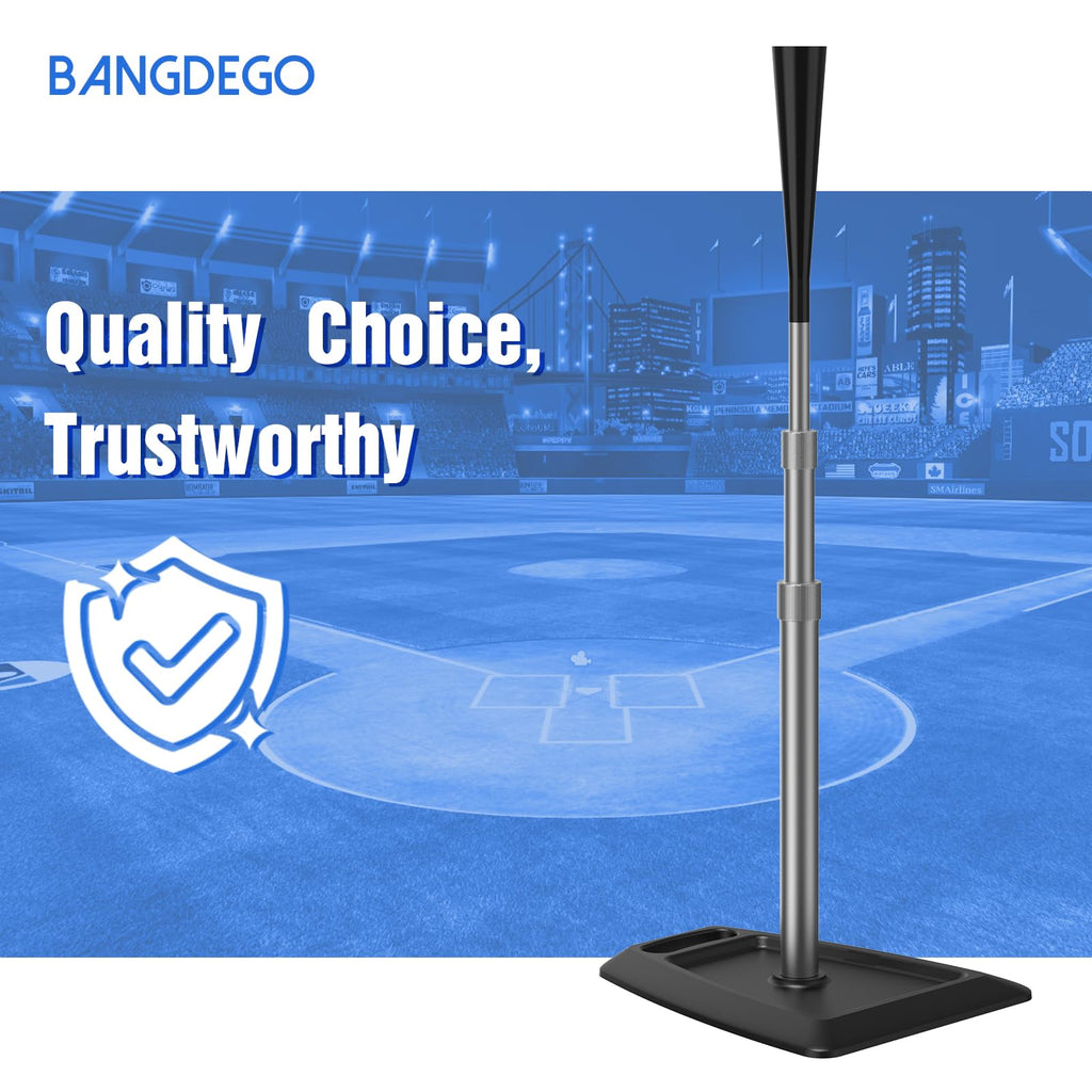 Portable Batting Tee For Baseball/Softball, Tees Height Adjustment From 24-45 Inch, Baseball Tees For Hitting With Heave Duty Ba
