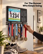 Running Medal Hanger & Bib Display Board with Chalkboard | BLAUBECK Wall Holder