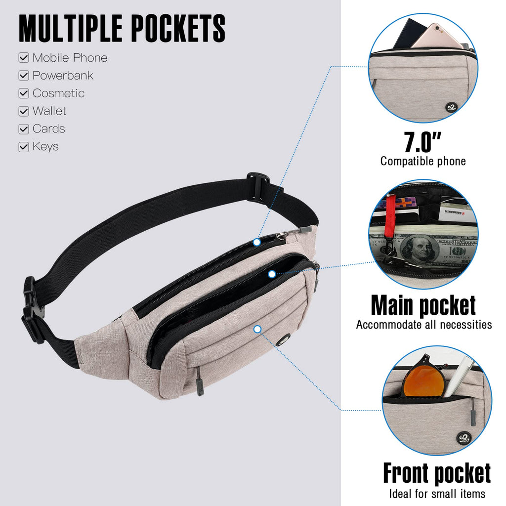 Waterfly Fanny Pack Waist Bag: Runner Small Hip Pouch Bum Bag Running Fannie Pack Phanny Fannypack Waistpack Bumbag Beltbag Spor