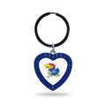 Rico Industries Ncaa Kansas Jayhawks Ncaa Rhinestone Heart Colored Keychain, Royal, 3-Inches In Length
